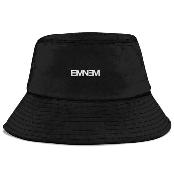 Eminem 8 Mile Rd Geometric Face Art Black Bucket Hat