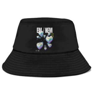 Eminem Colorful Hearts Logo Art Black Fisherman Hat