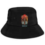 Happy Snoop Dogg Holding Wine Cup Cartoon Logo Bucket Hat