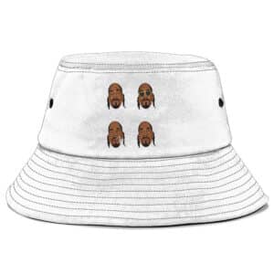 Hip-hop Rapper Snoop Dogg Head Logo Art White Bucket Hat