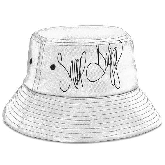 Iconic Rapper Snoop Dogg Name Signature Art White Fisherman Hat
