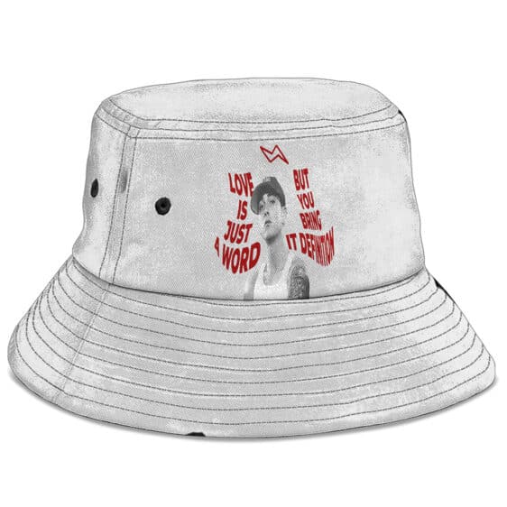 Love Is Just A Word Eminem Classic Typography Art Bucket Hat