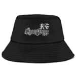 R&G Snoop Dogg Gangsta Typography Art Black Bucket Hat