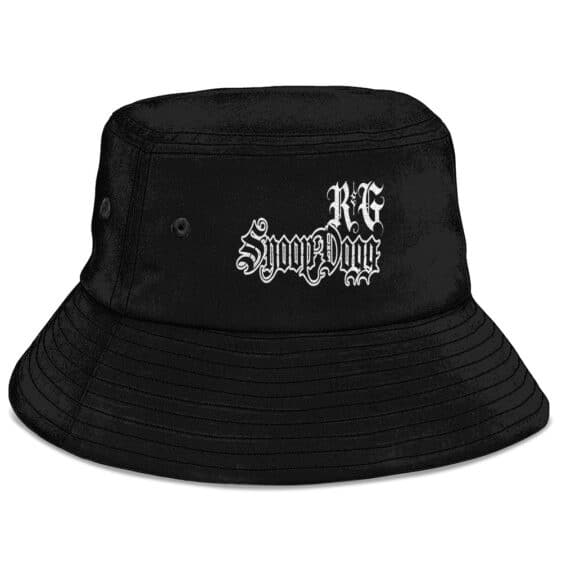 R&G Snoop Dogg Gangsta Typography Art Black Bucket Hat