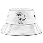 Rap God Eminem Lyrics Typographic Art White Fisherman Hat