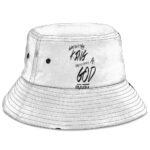 Rap God Eminem Lyrics Typographic Art White Fisherman Hat