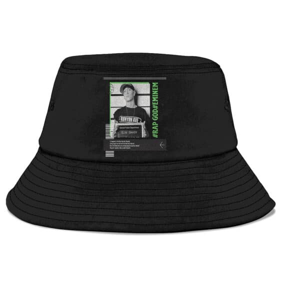 Rap God Eminem Mug Shot Monochrome Art Bucket Hat