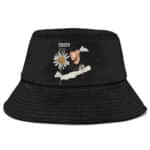 Rap Icon Eminem Quotes Flower Art Black Bucket Hat