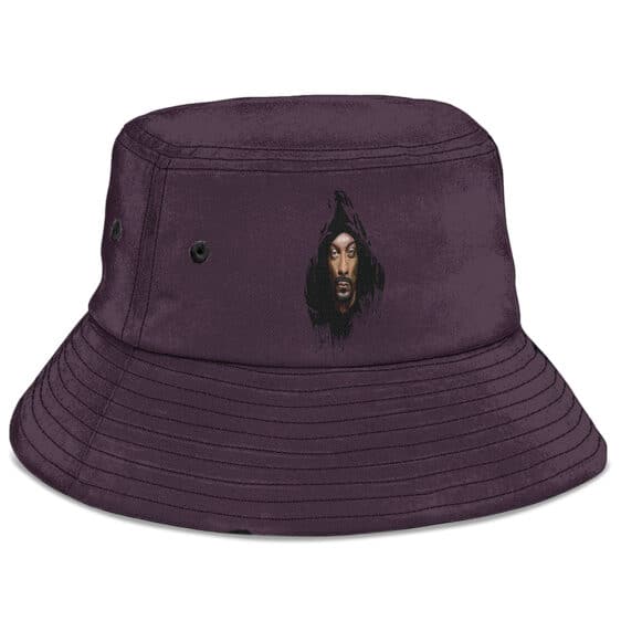 Rap Icon Snoop Dogg Face Logo Art Purple Bucket Hat