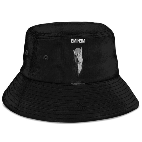 Slim Shady Eminem Iconic Devil Horn Sign Black Bucket Hat