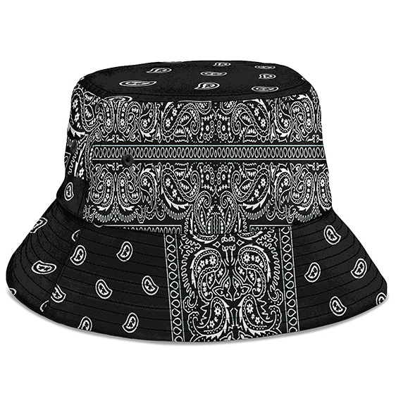 Snoop Dogg Gangsta Bandana Pattern Black Bucket Hat