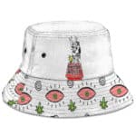 Snoopy Dogg & Weed Stock Red Eye Pattern Art Bucket Hat