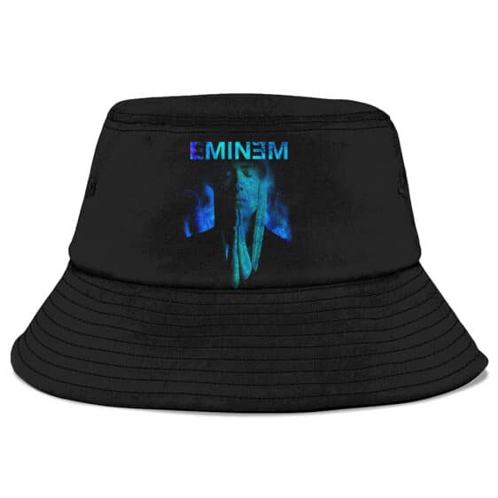 Rap Icon Eminem Praying Blue Filter Photo Art Bucket Hat