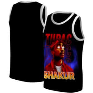 Badass Tupac Shakur Trippy Glowing Eyes Basketball Jersey