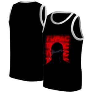 Dope Tupac Shakur Silhouette Logo Black Basketball Jersey