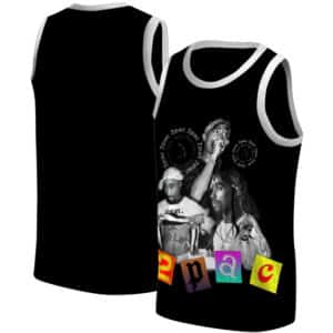 Rapper 2Pac Shakur Monochrome Collage Basketball Jersey