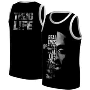 Real Eyes Realize Real Lies 2Pac Black Basketball Jersey