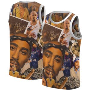 2Pac Shakur Fuck The World Vintage Photo Basketball Jersey