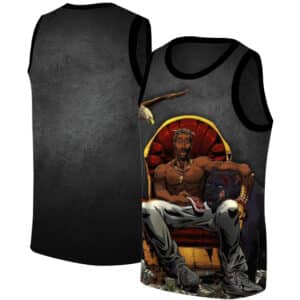 Badass 2Pac Eagle & Panther Cartoon Art Basketball Jersey