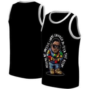 Biggie Caricature Believe Me Sweetie Black Basketball Jersey