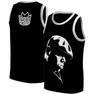 Biggie Smalls Crown Face Silhouette Black Basketball Jersey