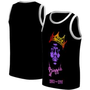 Biggie Smalls Head Crown Tribute Art Black Basketball Jersey