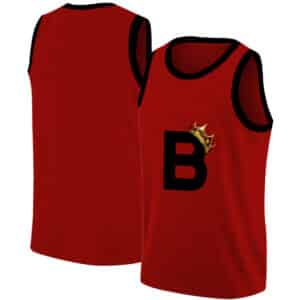 Biggie Smalls Minimalist Crown B Logo Red Basketball Jersey