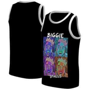 Biggie Smalls Trippy Crown Head Art Black Basketball Jersey