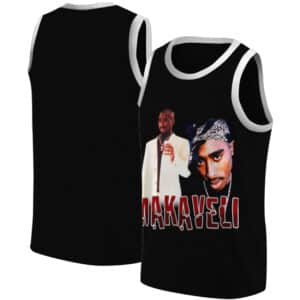 Classic Makaveli Vintage Art Tupac Black Basketball Jersey