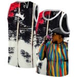 Cool Notorious B.I.G. Eating Donut Art Basketball Jersey