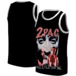 Dope 2Pac All Eyez On Me Photo Art Black Basketball Jersey