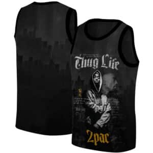 Dope Thug Life 2Pac Tribute Art Gray Basketball Jersey