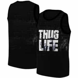 Dope Tupac Thug Life Typography Art Black Basketball Jersey