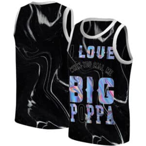 I Love When You Call Me Big Poppa Black Basketball Jersey