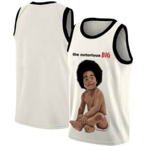 Iconic Baby Art The Notorious B.I.G. White Basketball Jersey