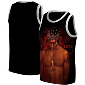 Iconic Tupac Makaveli Pose Tribute Artwork Basketball Jersey