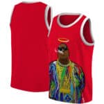 Rap Icon Biggie Smalls Smoking Angel Red Basketball Jersey