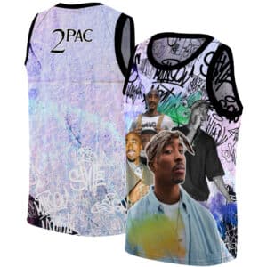 Stylish Tupac Shakur Hip-Hop Graffiti Art Basketball Jersey