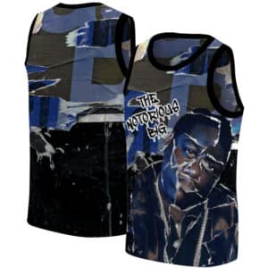 The Notorious Big Blue Collage Art Stylish Basketball Jersey