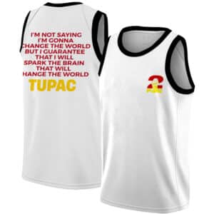 Tupac Amaru I Will Change The World White Basketball Jersey