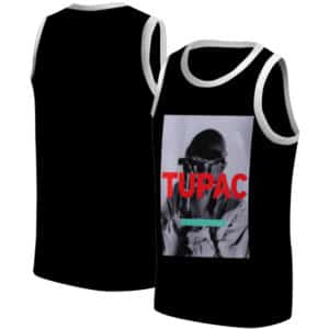 Tupac Amaru Shakur Modern Portrait Black Basketball Jersey