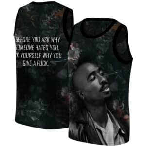 Tupac Shakur Ask Yourself Quote Rose Art Basketball Jersey