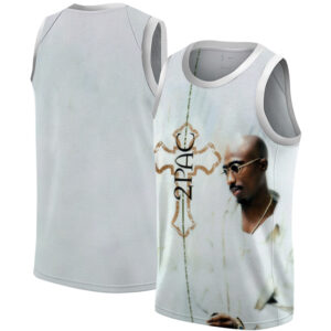 West Coast Legend 2Pac Shakur Cross Logo Basketball Jersey